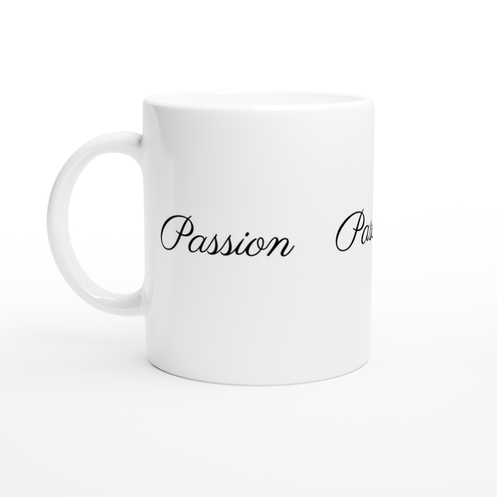 White 11oz Ceramic Mug - Passion