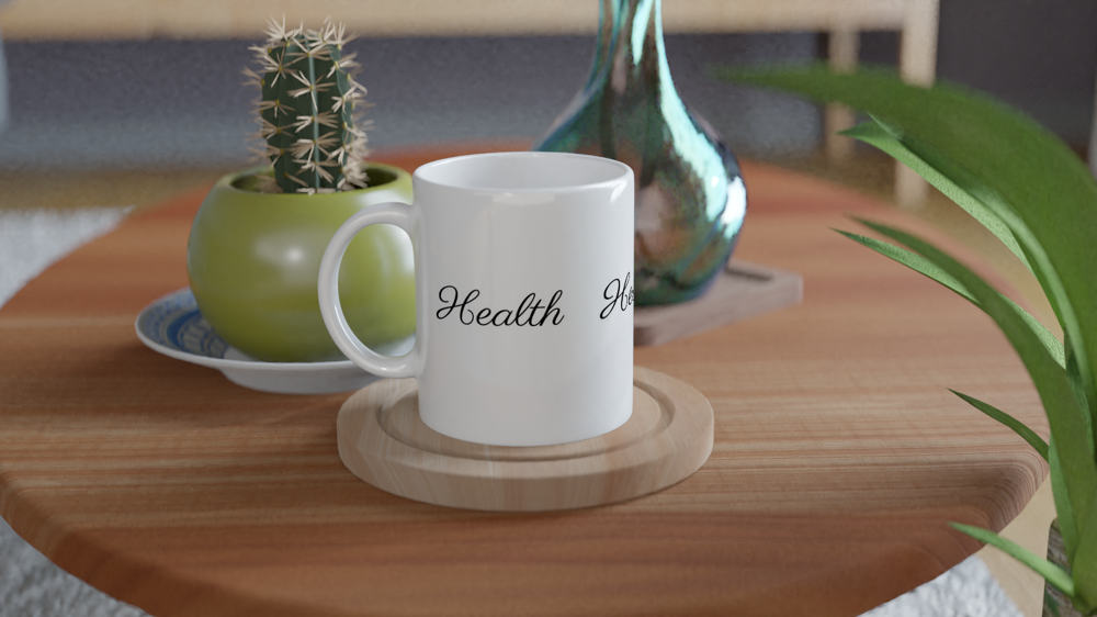 White 11oz Ceramic Mug - Health