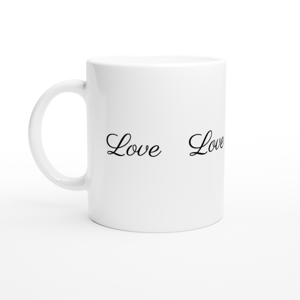 White 11oz Ceramic Mug - Love