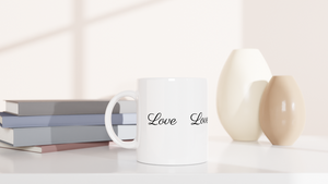 White 11oz Ceramic Mug - Love